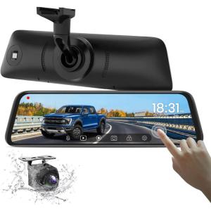 image9351080P OEM Rear View Mirror Camera Recording Wide View Back Up Camera for Cars Smart Full Touch Screen Stream Media Backup Camera with Super Night Vision for TrucksVans SUVS AUTOVOX T9