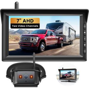 imageAUTOVOX 7quot HD Wireless Backup Camera for Furrion System Easy Setup ampamp Stable Signal Back Up Camera Wide View Rear View Camera with Clear Night Vision Split Screen Monitor for RV Camper Truck25mm