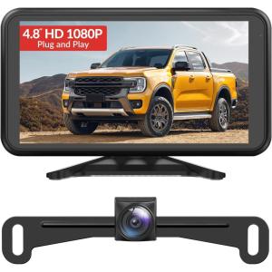 imageAUTOVOX Backup Camera for Truck Plug and Play 48quot 1080P Stable Signal Clear Night Vision Rear View Camera System IP69K Waterproof 3X Zoom Back Up Camera for Car SUV Pickup Van