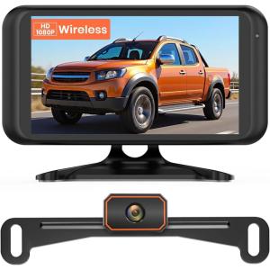 imageAUTOVOX W5 Wireless Backup Camera 45quot 1080P DualChannel Monitor Easy Installation Stable Wireless Signal IP69K Waterproof Color Night Vision Back Up Camera for Car SUV PickupVan and Trailer