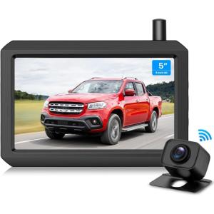 imageAUTOVOX Wireless Backup Camera 5 Inch HD Monitor Easy Install Stable Digital Signal Rear View Camera System Dual Channel Color Night Vision Back Up Camera for Car SUV Pickup Truck Van  W7Pro