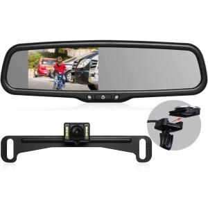 imageRear View Mirror Camera with 43 Monitor Super Night Vision OEM Rearview Mirror Backup Camera with IP 68 Waterproof Back Up Camera for Car Rearview Mirror for Parking ampamp Driving Safety AUTOVOX T2