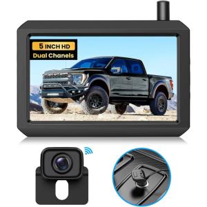 imageWireless Backup Camera for Trucks 5 Inch HD Monitor Easy Install Stable Digital Signal Back Up Camera System Dual Channel Color Night Vision Rear View Camera for Car Pickup SUV Van  AUTOVOX W7Pro