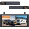 imageAUTOVOX 72quot DVR Portable Solar Wireless Backup CameraHD 1080P 2 Min Quick Installation Support 2 Split Screen Back up Camera IP69K Waterproof Reverse Camera for Car Van SUV Truck TrailerBlack