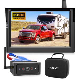 imageAUTO VOX Wireless Backup Camera Magnetic 5quot Portable No Wiring 1 Min Install Trailer Hitch Camera 2Channel HD 1080P Car Monitor ampamp IR Night Vision Back Up Camera Systems for Truck RV CamperS4BN