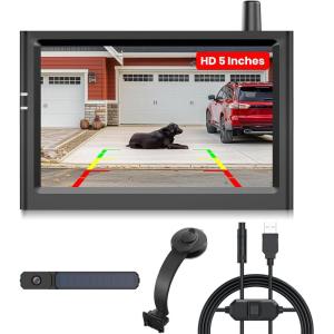 imageAUTOVOX Solar Wireless Backup Camera Kit with 5quot 1080P Monitor USB 5V to 12V Cable ampamp Bendable Mount Easy Install Waterproof Rear View System for Car Truck Trailer RV