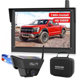 imageAUTOVOX Wireless Backup Camera Solar Magnetic 1Min DIY Install 5quot 1080P Hd Dual Channel Monitor Protective Carry Case Stable Signal IP69 Waterproof Back Up Systems Camera for TruckCarTrailer5 Inch