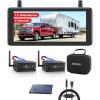 imageAUTOVOX Wireless Backup Camera Kit with 72quot 1080P SplitScreen DVR MonitorDual Magnetic Cameras Solar Panel Continuous ChargingUSB 5V to 12V StepUp CableIR Night Vision for RVTruckTrailer