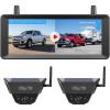 imageAUTOVOX Dual Solar Wireless Magnetic Backup Camera 2Min Easy Install 72 1080P SplitScreen DVR Monitor WallMount amp Hitch Back Up Camera IR Night Vision IP69K Waterproof for TruckRV Trailer72dual Solar Cam