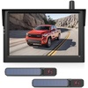 image:imageAUTOVOX 5 Solar Wireless Backup Camera with Extra Camera Dual View Split Screen 1080P HD Monitor 2 Cameras 1 Monitor Kit 5000mAh Battery IP69K Waterproof for Truck Trailer SUV