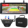 image:imageAUTOVOX Solar Magnetic Wireless Backup Camera 1Min Easy Magnetic Install Smart Detection Helps Spot Cars amp Pedestrians 72 1080P Split Screen Monitor Back Up Camera for Truck RV Trailer Camper1 Cam