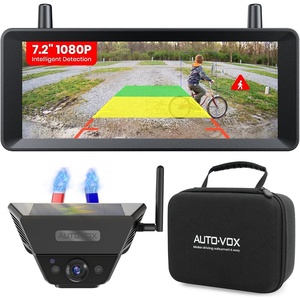 image:imageAUTOVOX Solar Magnetic Wireless Backup Camera 1Min Easy Magnetic Install Smart Detection Helps Spot Cars amp Pedestrians 72 1080P Split Screen Monitor Back Up Camera for Truck RV Trailer Camper1 Cam